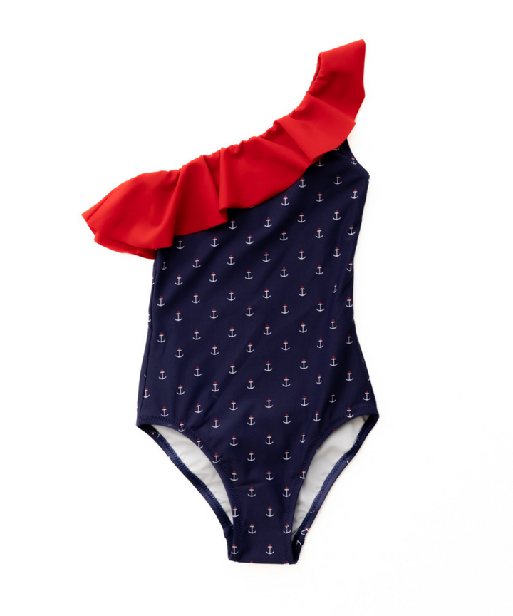 Girl's Anchors Aweigh – girl's swimsuit, main image