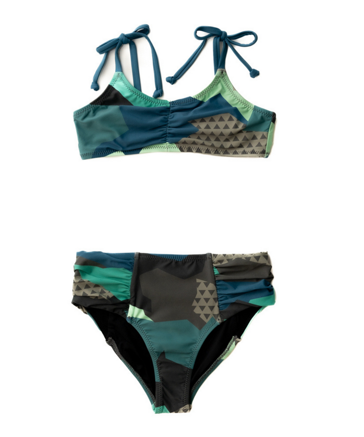 Girl's Colorful Camo Bikini – girl's swimsuit, main image