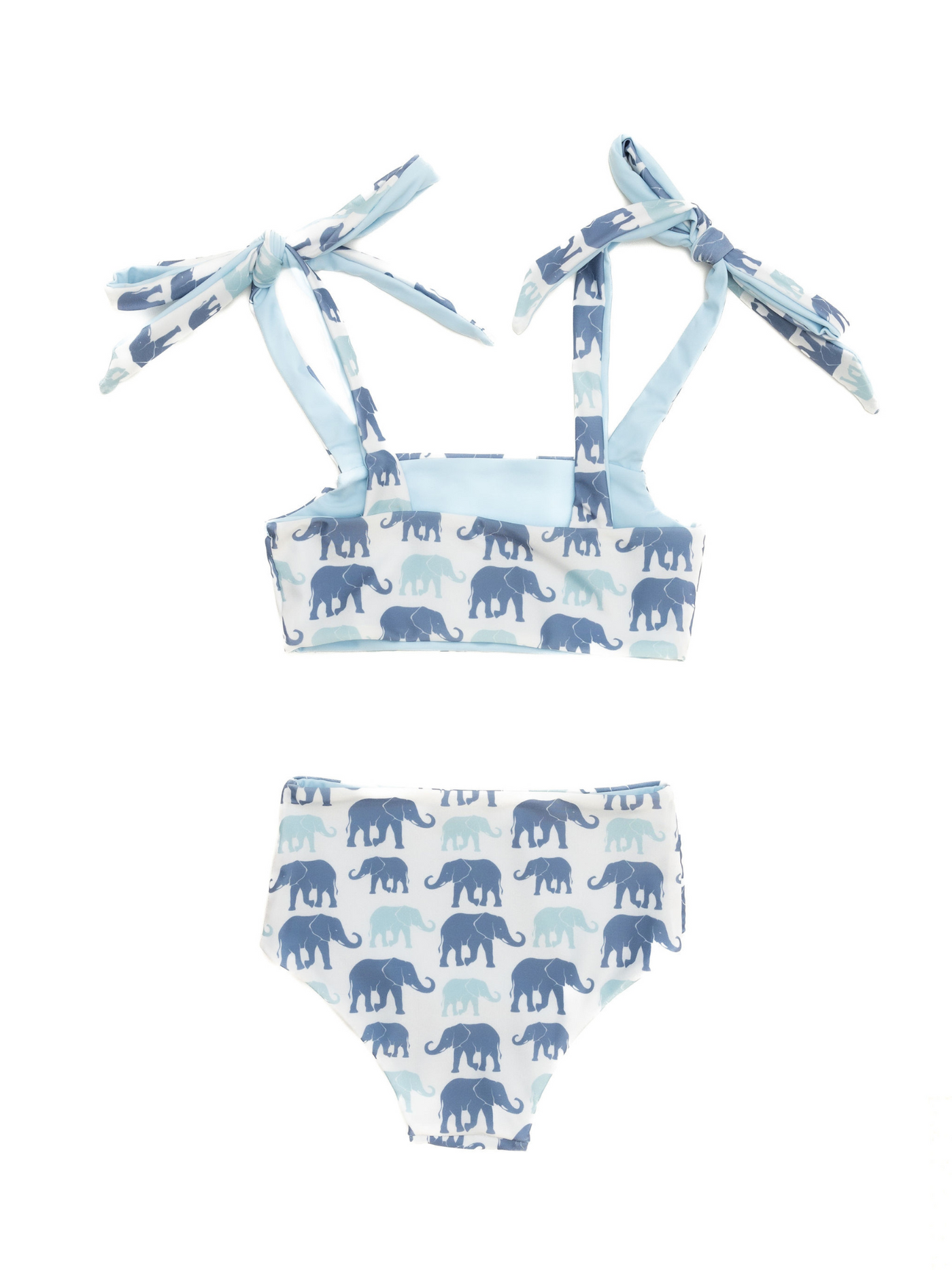 Girl's Elephants On Parade Tie Top Bikini Swimsuit