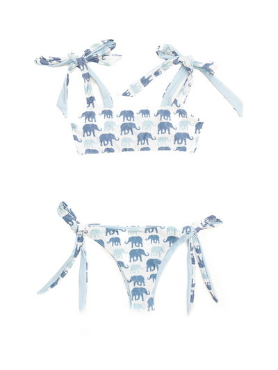 Women's Elephants on Parade Cheeky Tie Bikini Bottom