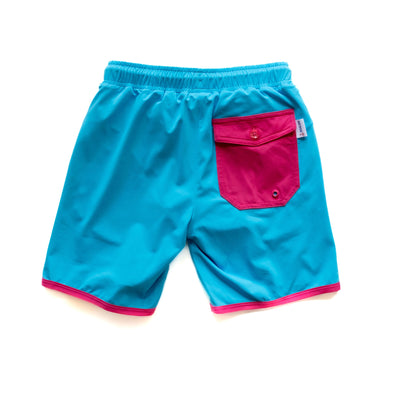 Navalora Boy's Miami Vibes Pink and Blue Swim Shorts