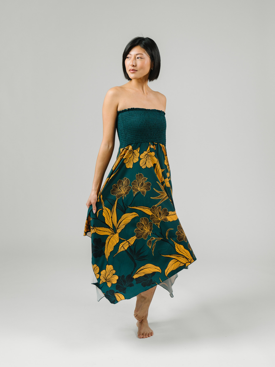 Navalora Women's Emerald Enchantment Resort Dress – women's swimwear, Model Studio View