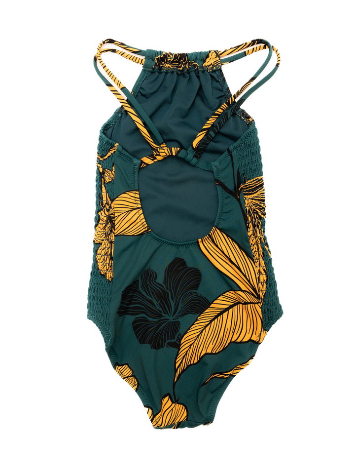 Girl's Emerald Enchantment One Piece Swimsuit – Girl's swimwear, Flat Lay Back View