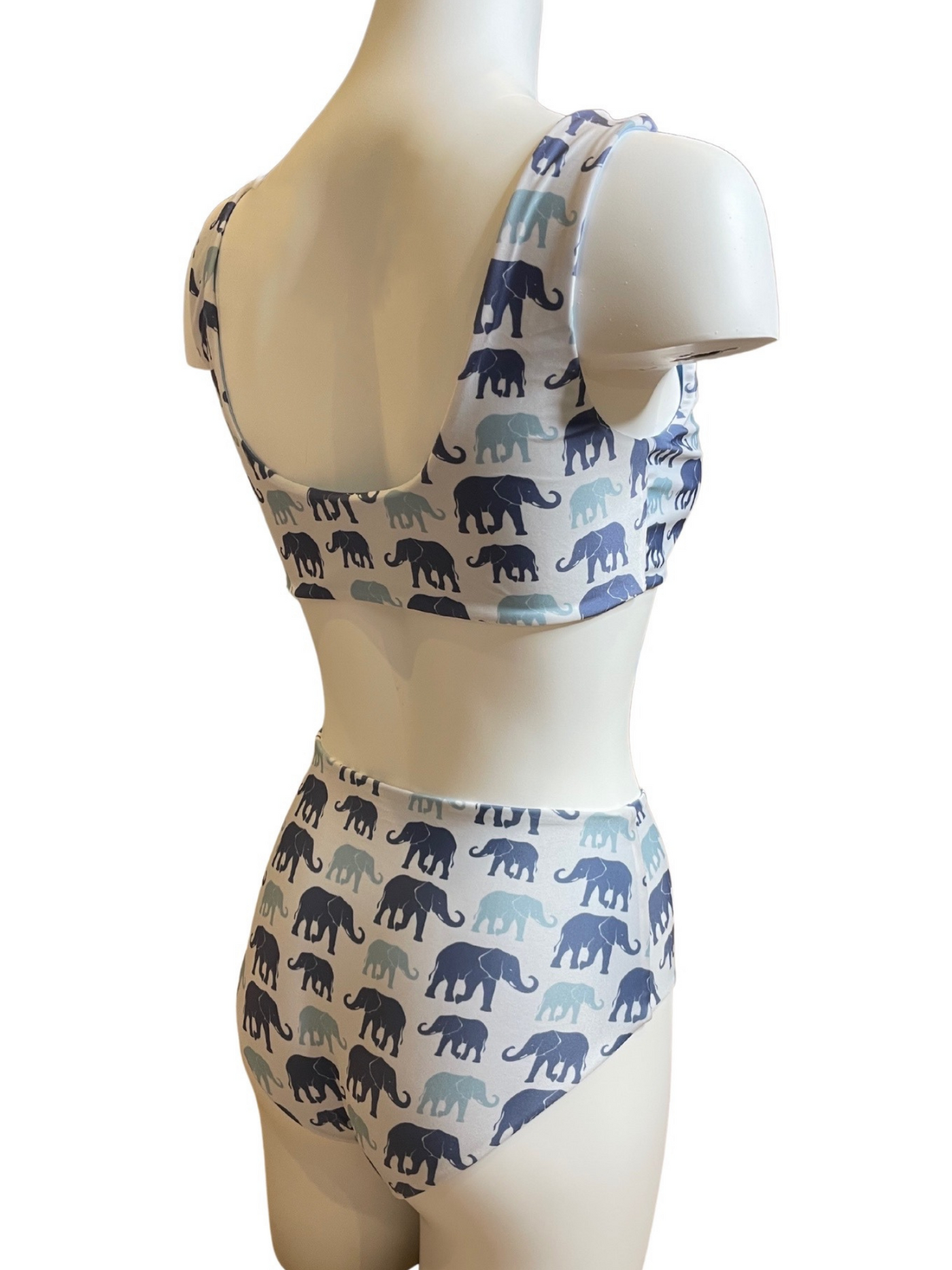 Navalora Matching Swimsuits Women's Elephants on Parade Tie Bikini Top