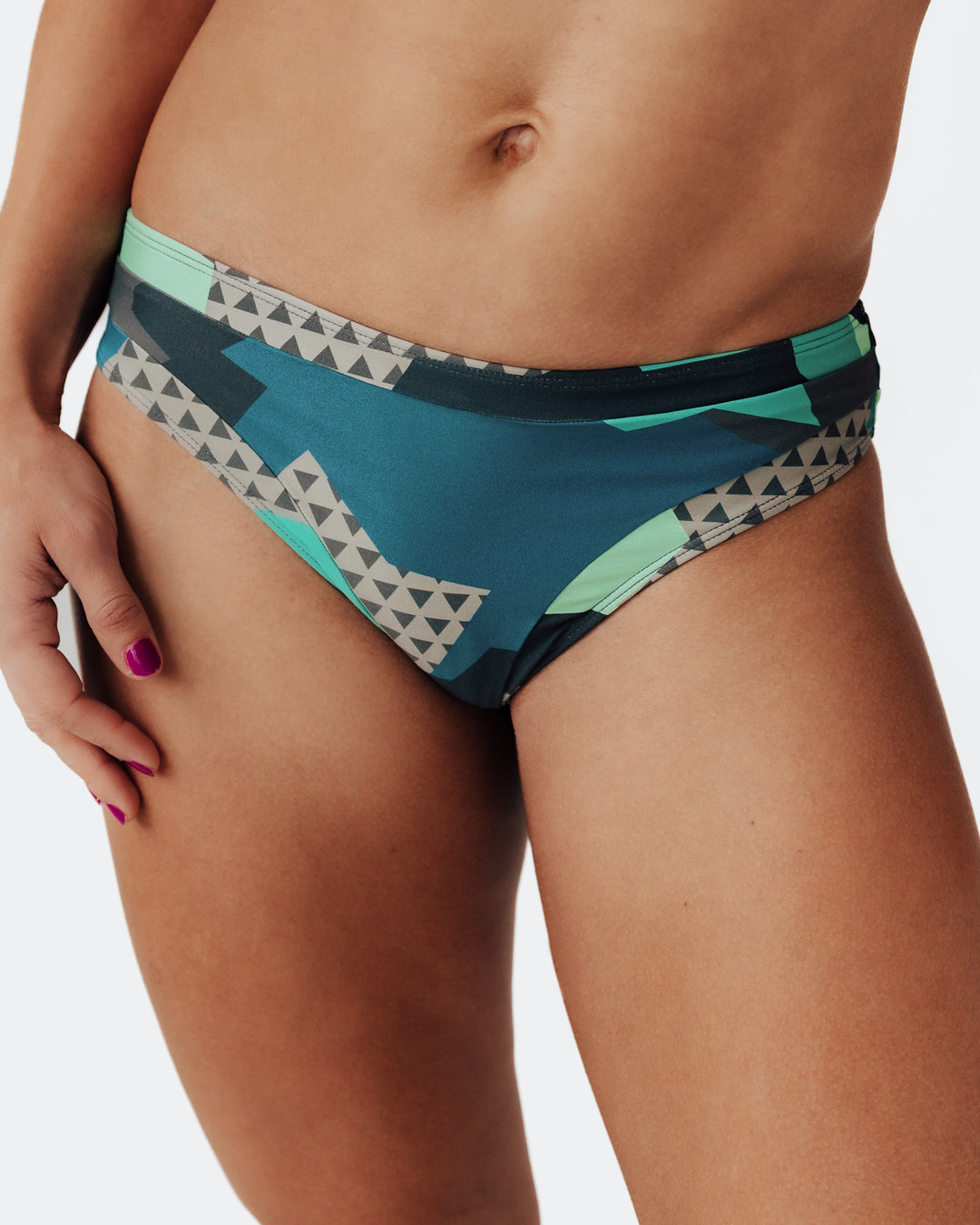 Women's Colorful Camo Bikini Bottom – women's swimwear, main image