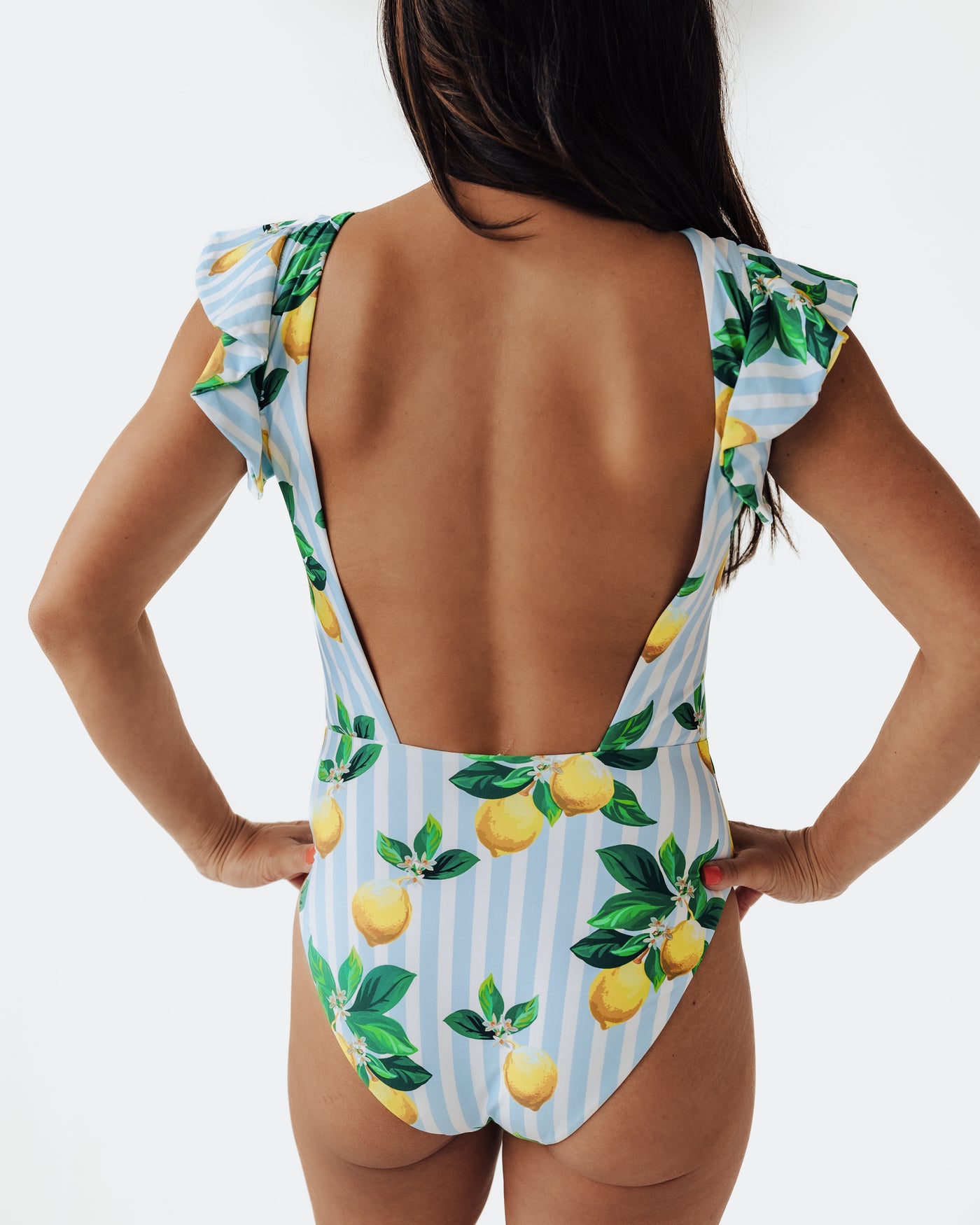 Women's Amalfi Coast Lemon Ruffle One Piece Suit