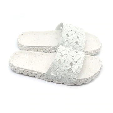 Sunies Slide Butterfly White